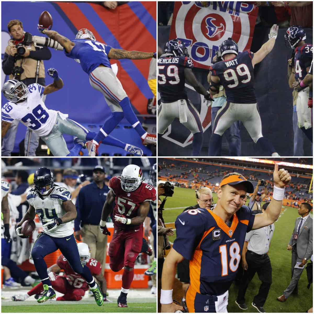 nflnetwork's tweet photo. Best of the top tweeted about plays of 2014: #OBJCatch #LynchRun #PeytonRecord #JJWattFumbleTD http://t.co/vOUiNzkQv0