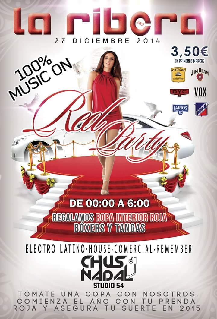LaRiberaCons's tweet photo. Desde las 00:00 h, RED PARTY, regalamos ropa interior roja para prepararnos a la Nochevieja. Seguimos de fiesta!! http://t.co/MhSC3XuJE3