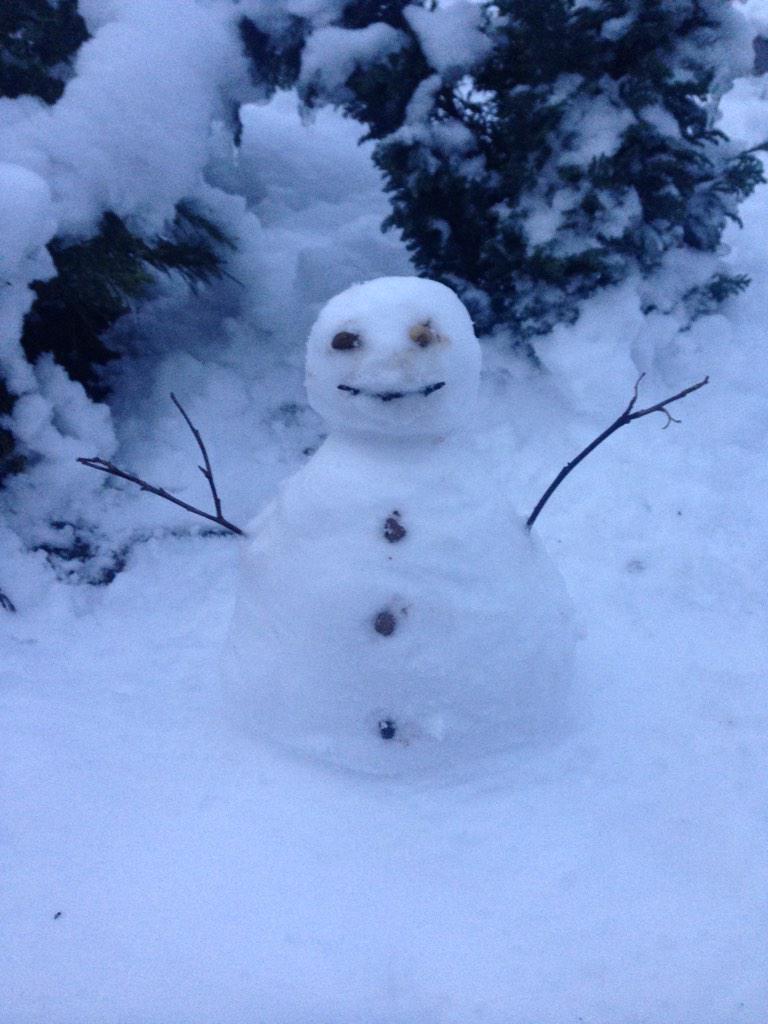 jo_derbyshire's tweet photo. Mr snowman 😂😂 http://t.co/QYsuwGsiY7
