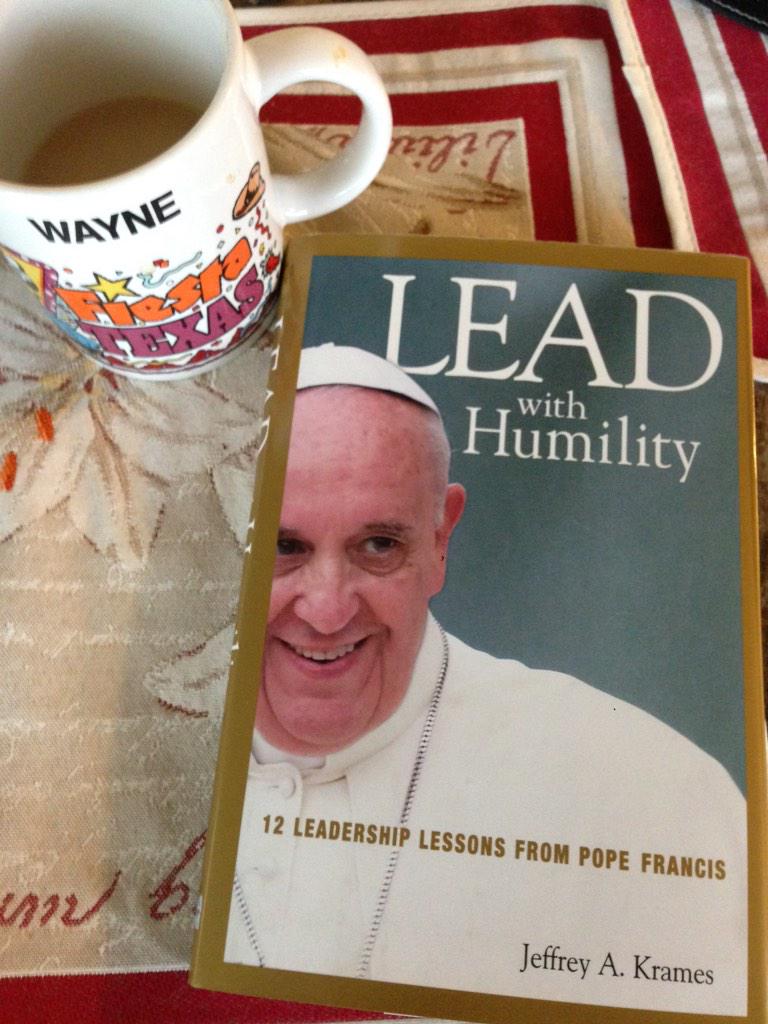 Reading one of my Christmas gifts on this cold, rainy day..Pope Francis on leadership.  #LeadWithHumility