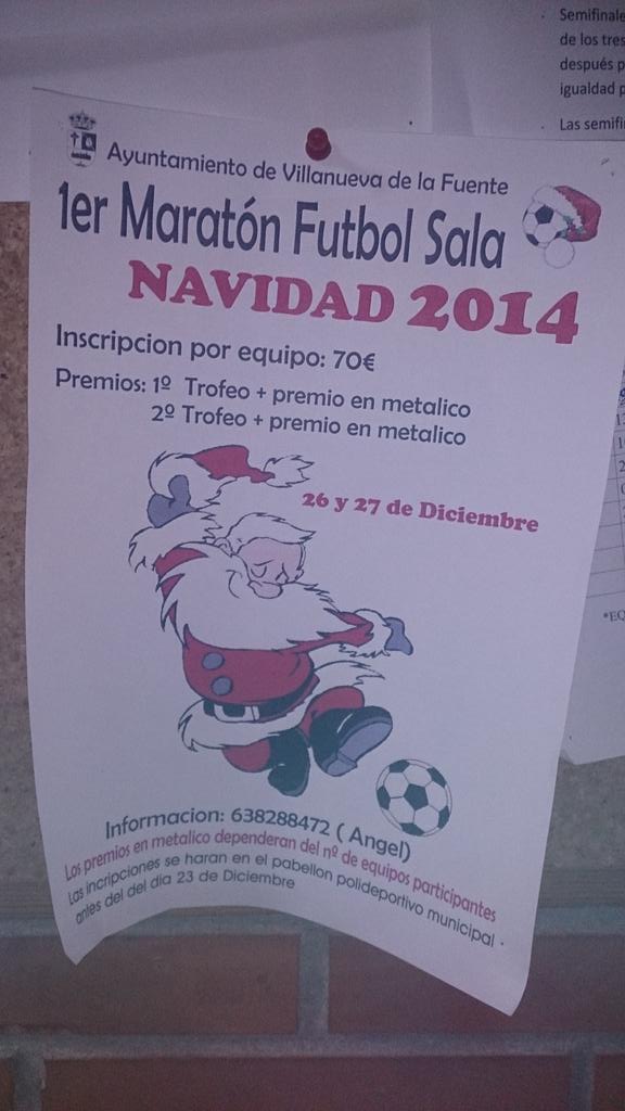 VillahermosaFS's tweet photo. El Interflora @villahermosafs gana la 1a maratón de Navidad de Villanueva de la Fuente ¡Enhorabuena Equipo! http://t.co/e13EIhqZIG