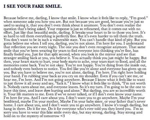 I see your fake smile