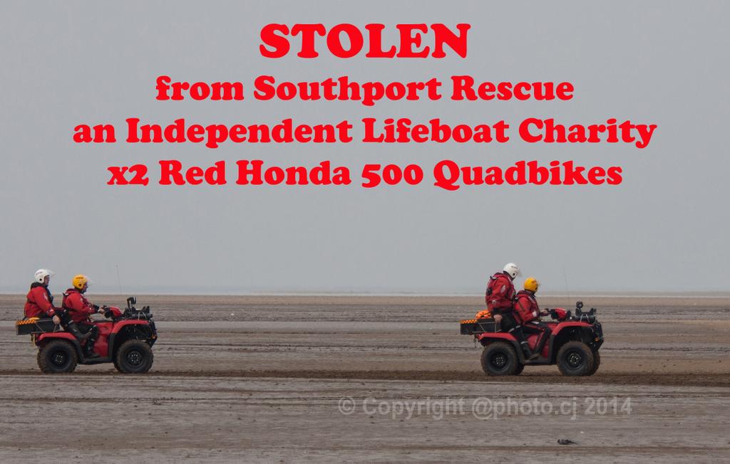 Please EVERYONE
with
twitter &amp; Facebook accounts link to the
<a href="/SouthportRescue/">Southport Lifeboat</a> #SolenQuadbikes
THANKS