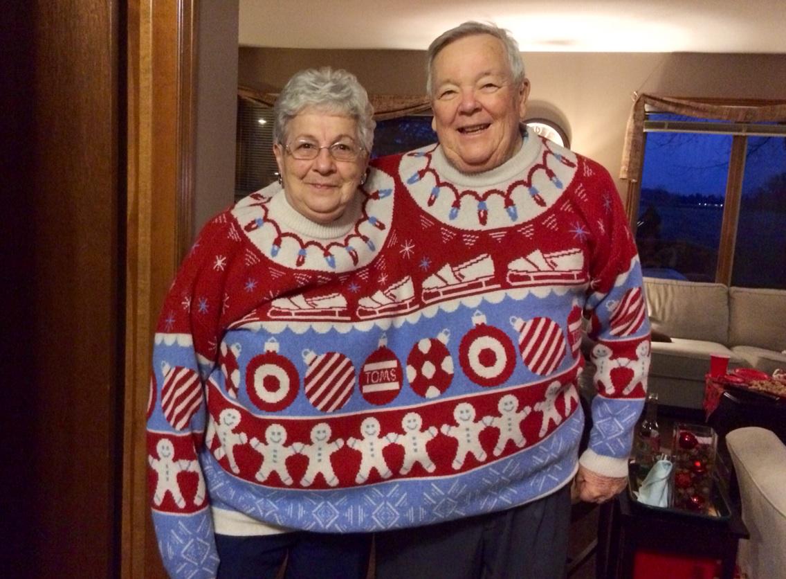 laurenonline's tweet photo. My cousin got grandma and Papa to put on the #TogetherSweater!!! @Toms @TargetCanada #TOMSforTarget http://t.co/MzYn5bu5a7