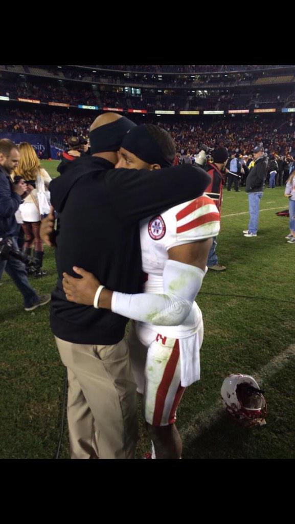 HarlanCoLaker's tweet photo. Ron Brown and Ameer Abdullah. 
#KeepRon http://t.co/qhLTPitcYA