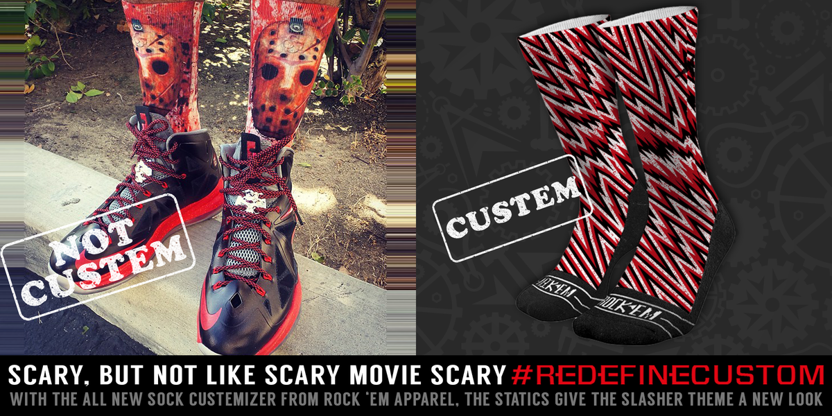 RockEm's tweet photo. Socks too scary, but not in the scary movie type of way...#RedefineCustom http://t.co/9ol91Nokjp