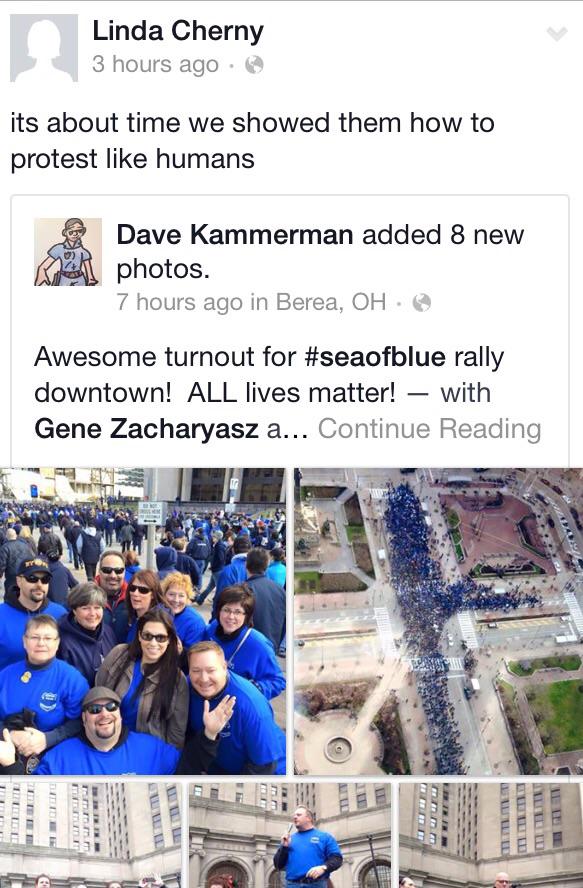 NAAOhio's tweet photo. We're still not considered "human" #SeaOfBlue #CLEDemands #BlackLivesMatter http://t.co/GZfkLNt6U4