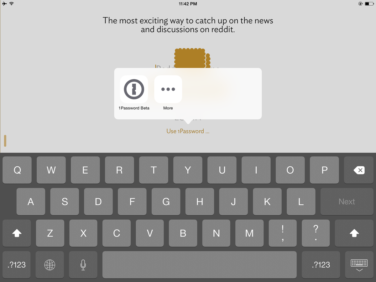 mcdev's tweet image. Few things make me happier in life than @1Password integration in iOS apps. Thanks @biscuitapp.