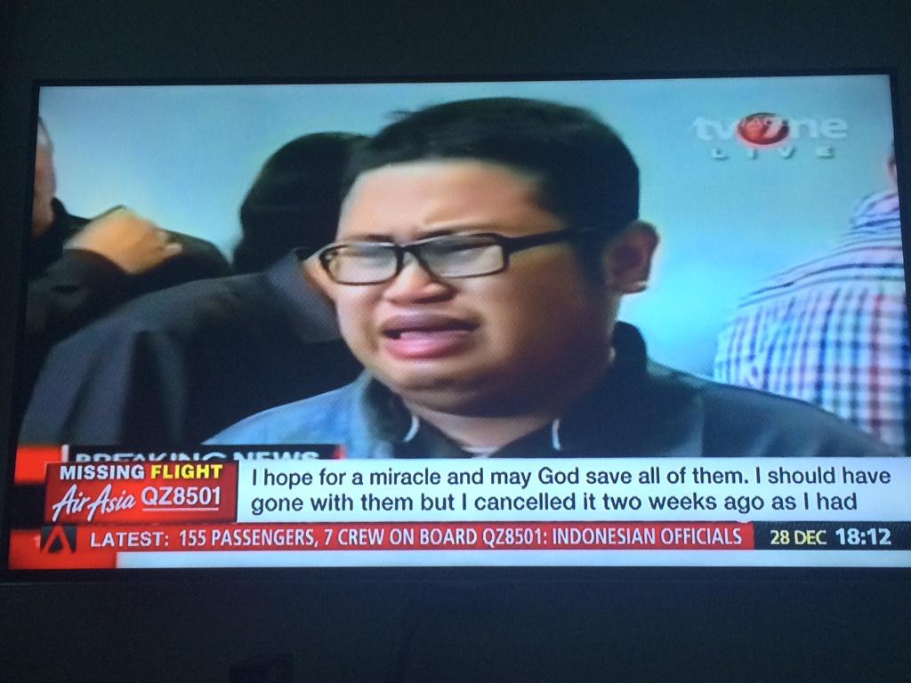 therealhaikel's tweet photo. 😢 This is saddening... #QZ8501 http://t.co/U18g7dEtNF