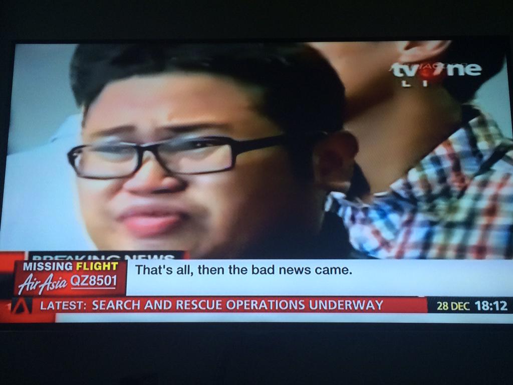therealhaikel's tweet photo. 😢 This is saddening... #QZ8501 http://t.co/U18g7dEtNF