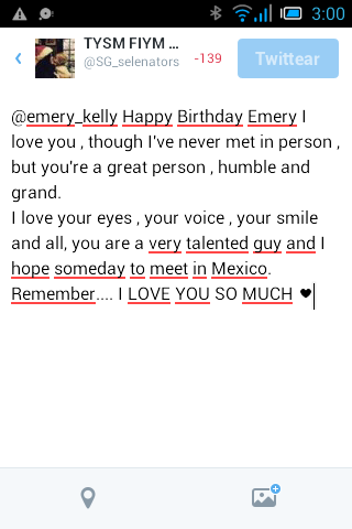  HAPPY BIRTHDAY EMERY I LOVE YOU SO MUCH you\re a great person TE AMO x 