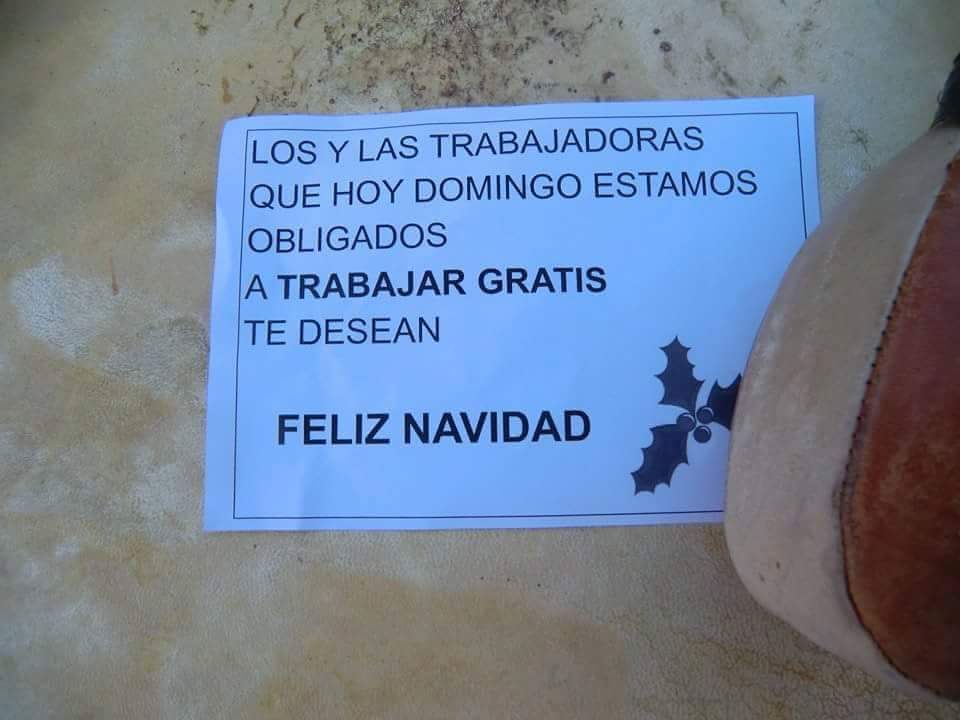 CCOOCarrefour's tweet photo. Nos gustaría que fuese parte de #inocente2014 pero no lo es, Trabajar gratis en Domingo #ConCarrefourEsPosible +RT http://t.co/vboBSg7bXb