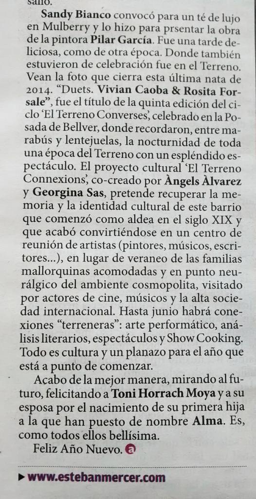 salvemelterreno's tweet photo. A La Nata @detorretta parla d'#elterrenoconverses amb Vivian Caoba &amp; Rosita Forsale #cocreamcultura @diariomallorca http://t.co/dFDSS6EeCK