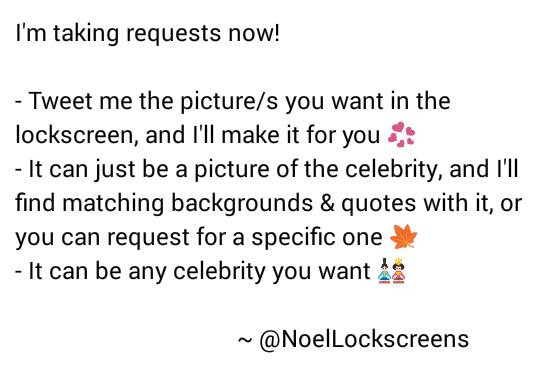 NoelLockscreens's tweet photo. I'm taking requests now! 💞 http://t.co/GzcmnvO34a