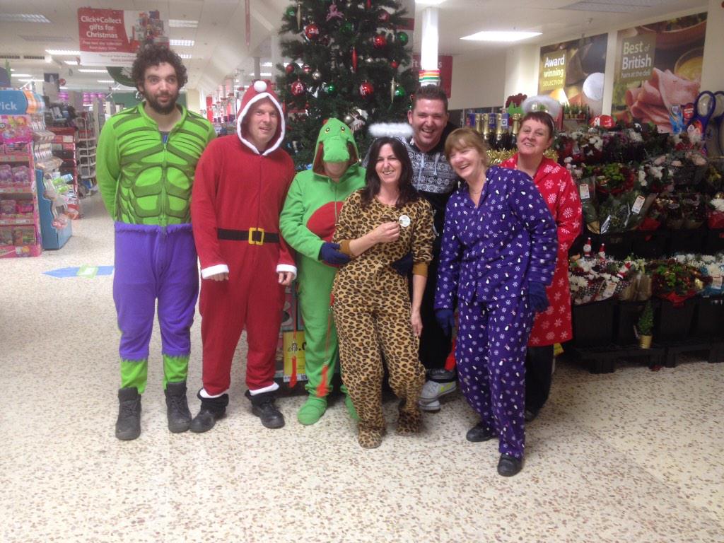 jacharewood's tweet photo. @AmnerMardie @debruskin67 @NightsWitham @annbennett61 #funatxmas #onesie http://t.co/Y1chzKUHsI