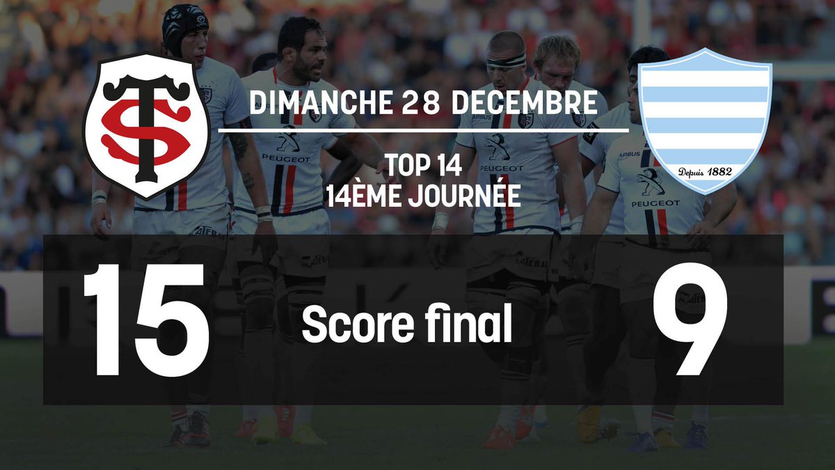 StadeToulousain's tweet photo. Le Stade Toulousain l'emporte face au @RacingMetro92 ! Merci de nous avoir suivis pour ce live-tweet ;-) #STRM92 http://t.co/IfbZ942m7r