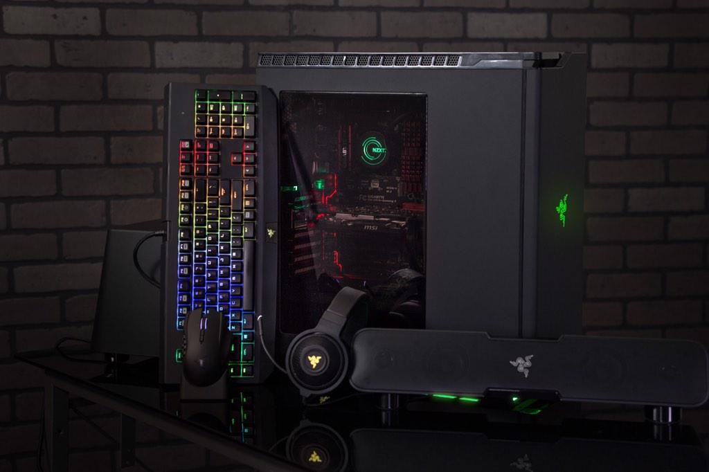Razer's tweet photo. Enter to win a fully built NZXT H440 Designed by Razer system, Chroma setup &amp; more http://t.co/whHJXuEPFw http://t.co/y1Z3XbmKEV
