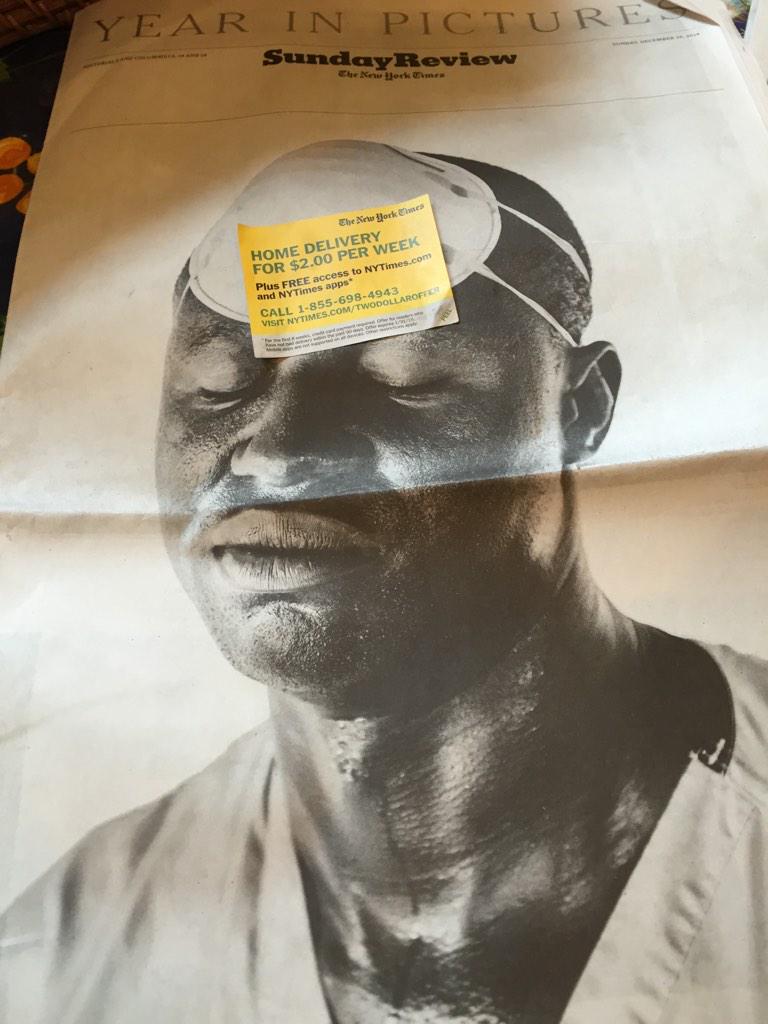 jbernoff's tweet image. This is how I found my NY Times Sunday "Year in Pictures" section. #AdsGoneWild #PaperProblems