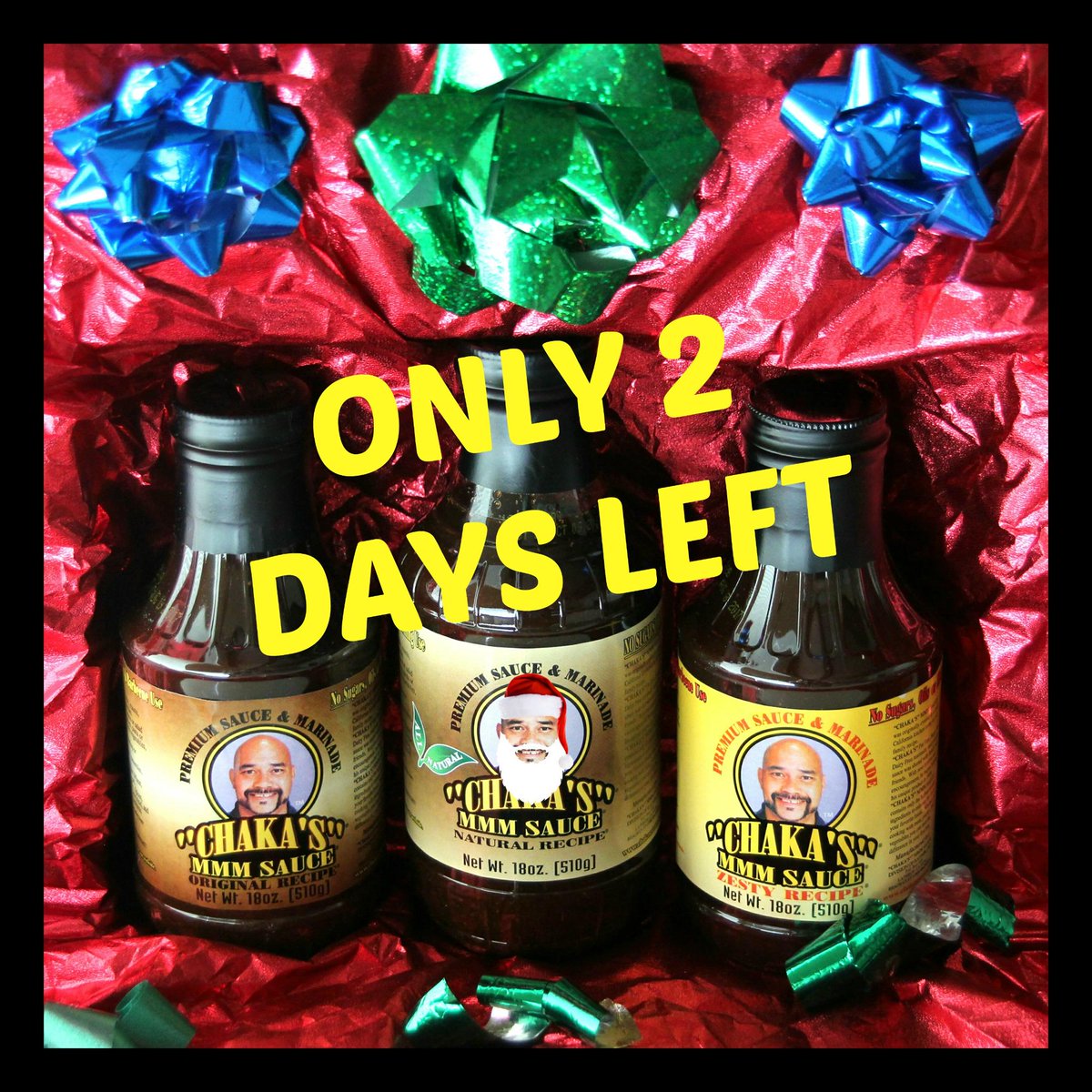 chakasmmm's tweet photo. ONLY 2 DAYS LEFT http://t.co/AOijuME2b2
#chakas, #sauce, #sugarfree, #MMM #giftpack, http://t.co/NLlmBBfsdJ