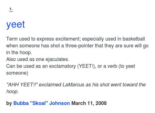 Urban Dictionary on X: Yeet -    / X