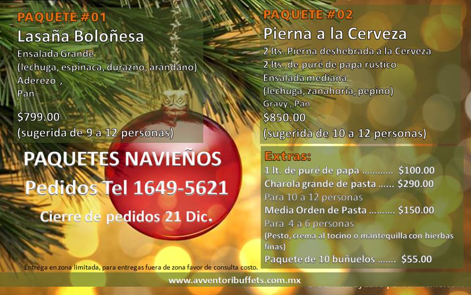 Avventori's tweet photo. @GDLofertas CENAS NAVIDEÑAS,  Pedidos al tel 1649-5621 http://t.co/UGcodfklBy