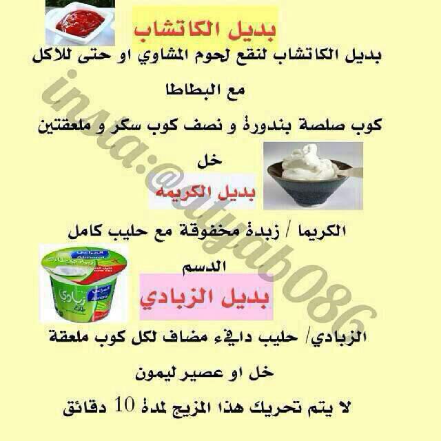 Ataeeb's tweet photo. بدائل في المطبخ http://t.co/hy6Rwxi6ib