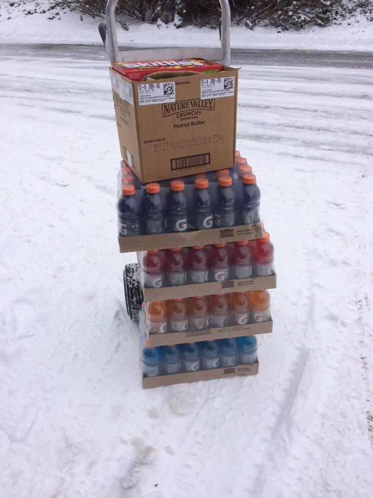 seanguy's tweet photo. Went to punch out at Sexton and this is what I came away with... #Gatorade #MarathonBars #Skittles http://t.co/2JXEO8glcm