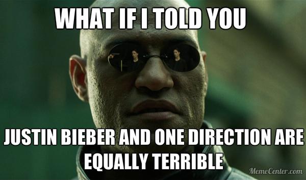 MatrixMorph's tweet image. The answer to the age-old question of Justin Bieber or One Direction.