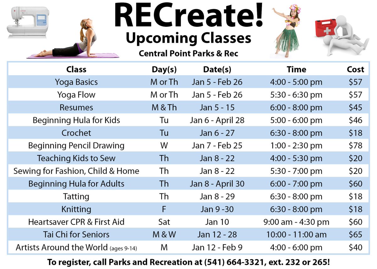 #Learn something new!  Sign up now for a #class that begins in January!  (541) 423-1978
