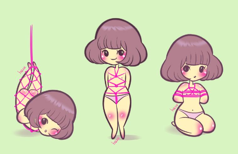 shibari doodles from tonight
画いた縛り~
