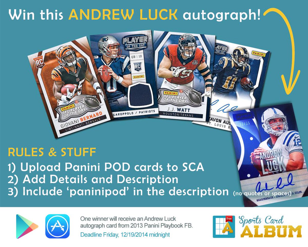 sportscardalbum's tweet photo. Additional details for our Andrew Luck giveaway can be found on our Facebook post here: http://t.co/GFFE1dxdVH http://t.co/n7v9AkM7Iv
