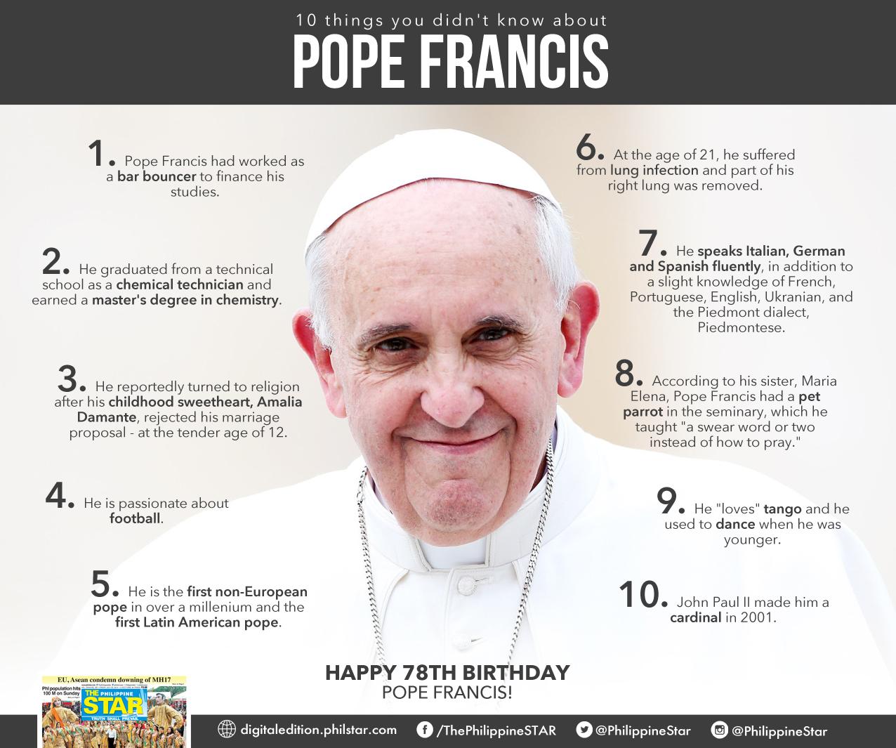 The beloved turns 78 today! Happy birthday, Pope Francis! 