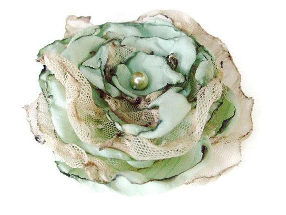 OurPlaceToNest's tweet image. Wedding Hair Flower, Tea Stained Mint Blue Green flower.. arnd.co/rpWqn #weddings #boebot