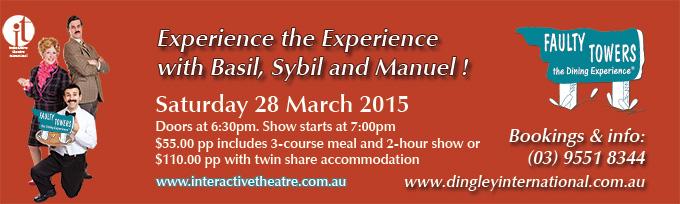 DingleyIntHotel's tweet photo. Tickets are now on sale for Faulty Towers Dining Experience 28th March 2015 http://t.co/E8AQbZiZ1t