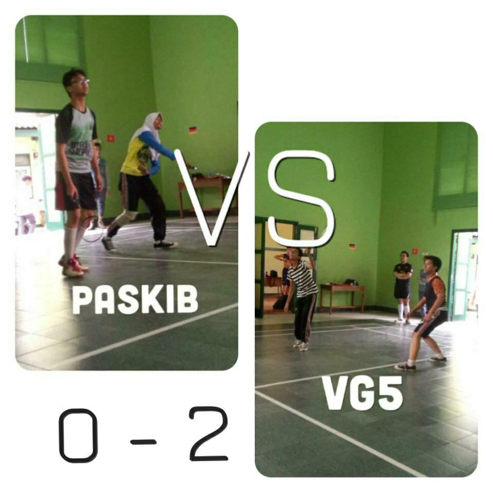 Kaderisasi5's tweet photo. (LIVE REPORT) Badminton 
Paskib VS Vocal Group 
Selamat VG!!!! http://t.co/9p3cftZmXw