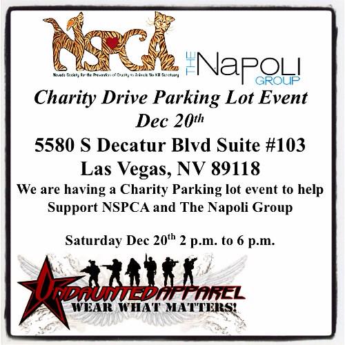 UndauntedA's tweet image. Saturday Dec 20th. Charity Parking Lot Event. 2pm to 6pm. @NevadaSPCA @TheNapoliGroup Blankets and Toy's Drive.