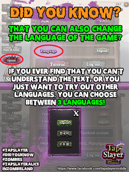 TapslayerAlice's tweet photo. English not your native tongue? No worries! You have other languages to choose from! #Tapslayer #Zombies http://t.co/gSWZCdUrJq