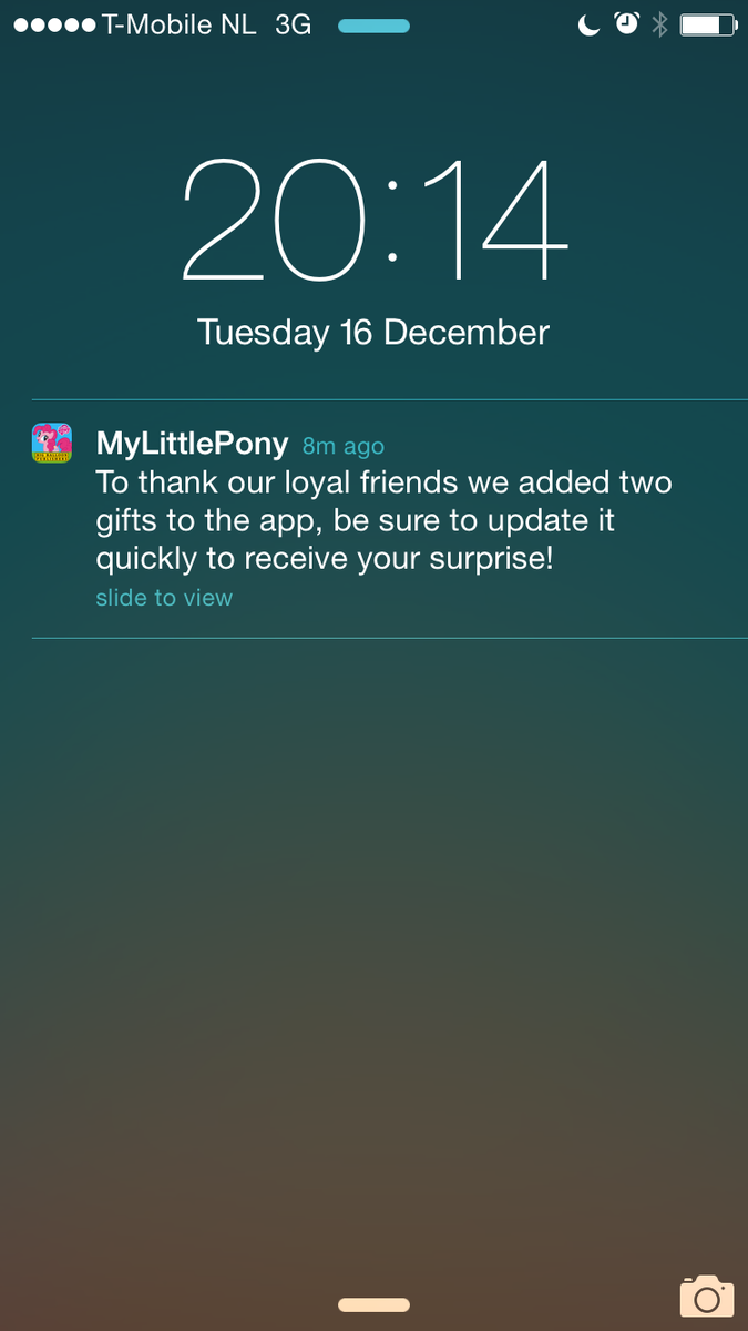 PhoenixJade's tweet photo. Early Xmas gift from #mylittlepony app ☺ http://t.co/w1C4kkQEgR