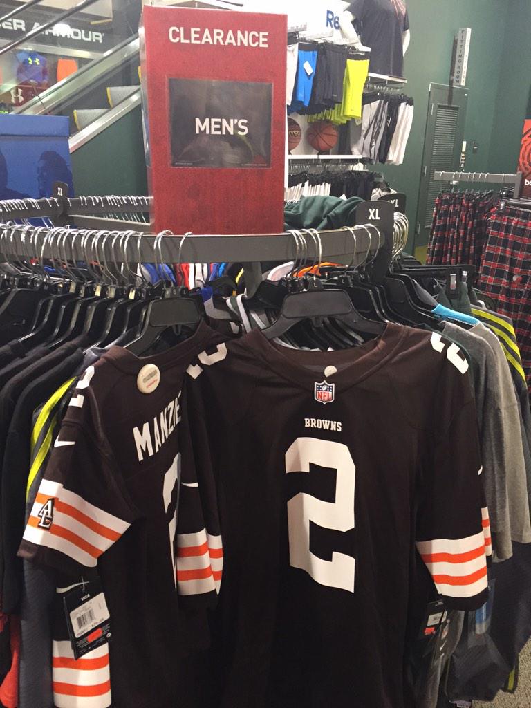 TheJakeMcGrady's tweet photo. @JManziel2 jerseys already on 50% clearance at Dick's sporting goods?! Dick's has NO CHILL #JohnnyInterception http://t.co/HsqzZc2xtg