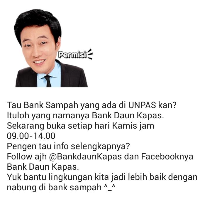 Bankdaunkapas's tweet photo. Jangan lupa besok bank daun kapas buka ^_^ http://t.co/l4sQKcHXEZ