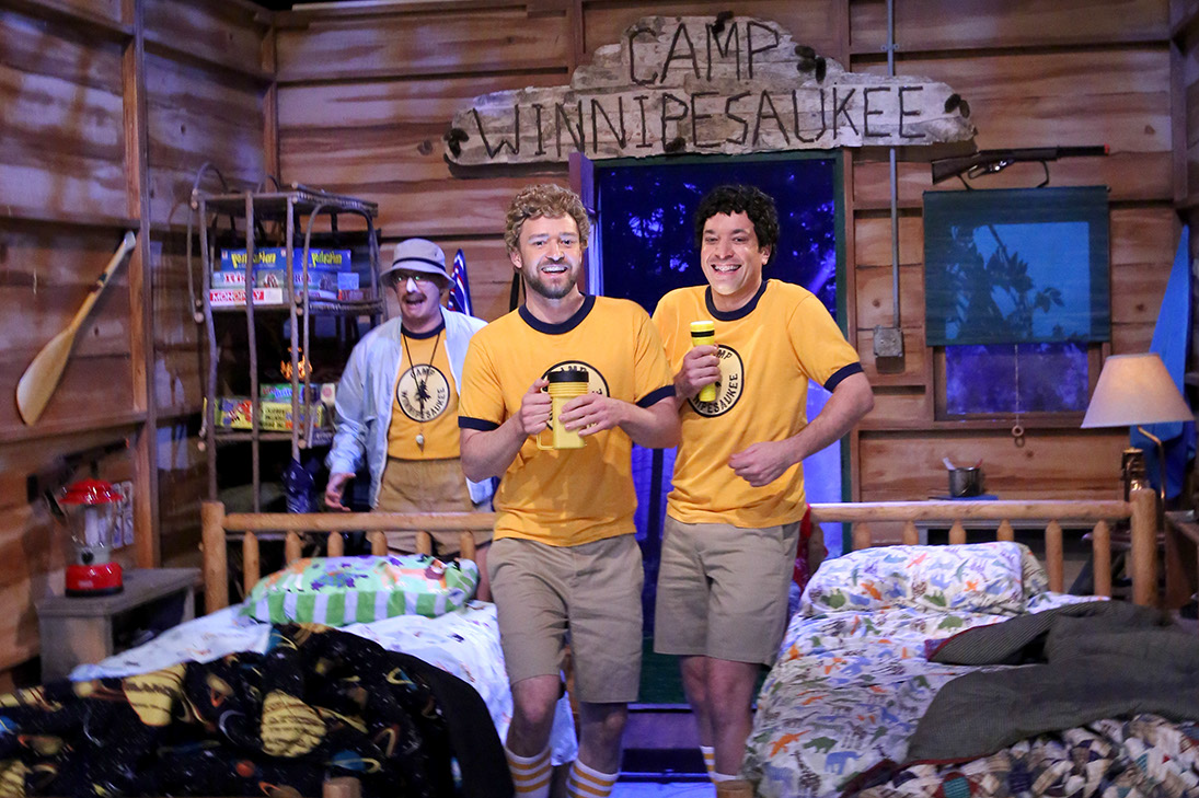 FallonTonight's tweet photo. Jimmy and @JTimberlake sing a little @3eb together at Summer camp: https://t.co/fnmJpwcwgk #FallonTonight http://t.co/ZwPDjA1PGg