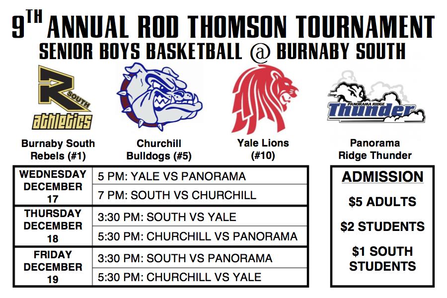 RebelsAthletics's tweet photo. The 9th Annual Rod Thomson Senior Boys #Basketball tourney begins Wed Dec 17! #RT2014 #GoRebels http://t.co/IEPPjr18E0