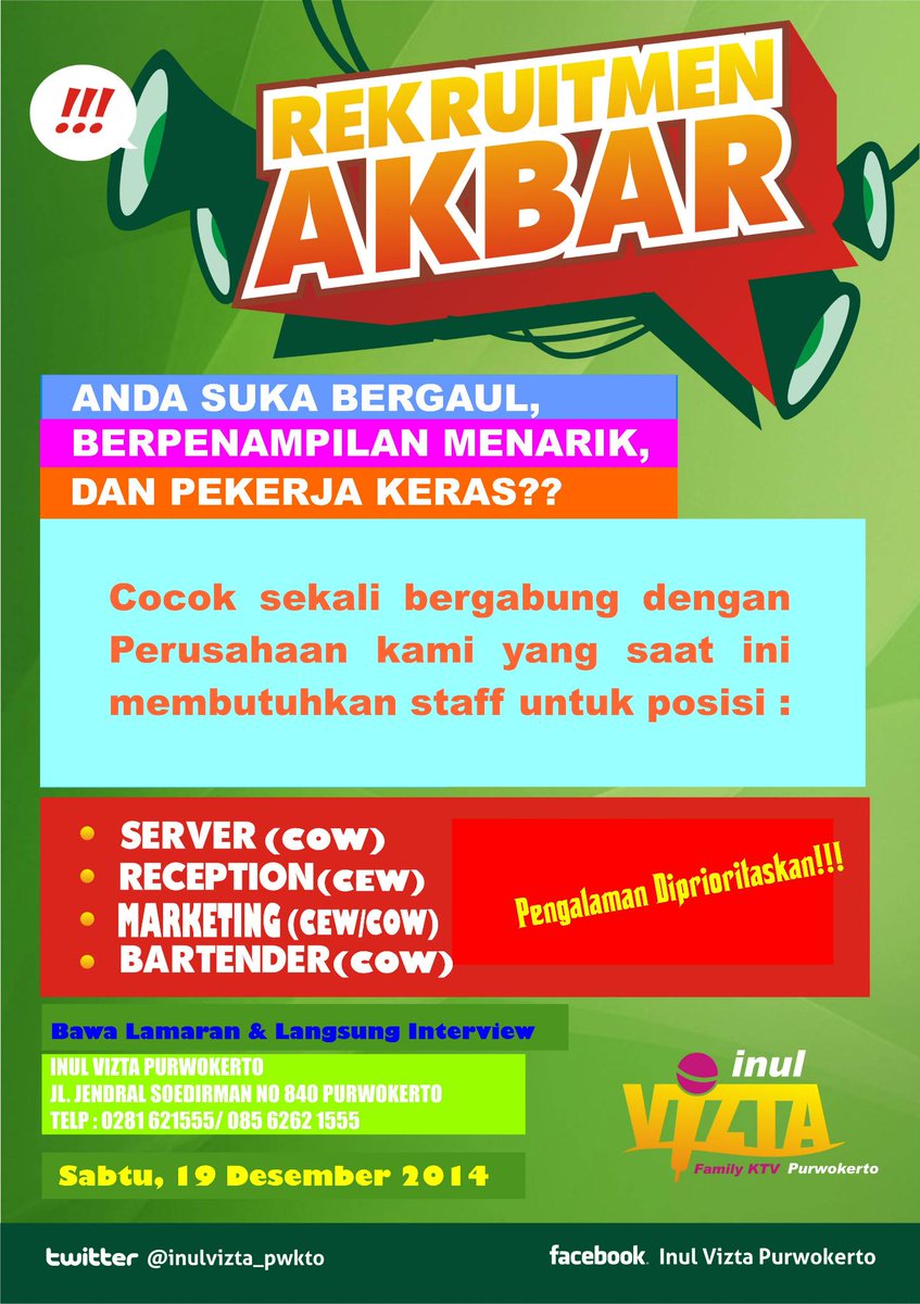 OctaInvizt's tweet photo. @yantie_syalin Lowongan pekerjaan, bantu share, sapa tau sahabat teman atau sodara anda yang membutuhkan, thk http://t.co/etkdTxCkPw