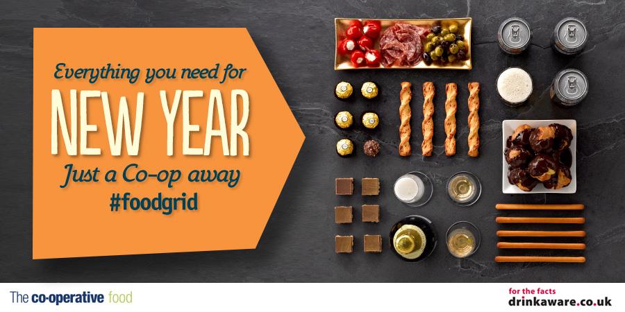 coopuk's tweet photo. Everything you need to say goodbye to 2014 and hello to 2015, just a Co-op away #foodgrid http://t.co/KVGlbIJJZV