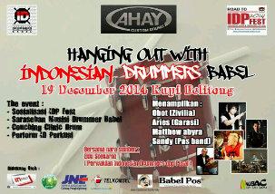 Babel Pos media partner Sarasehan Drummer se-Babel,19 Des di Kupi Belitong feat. Sandy Pas Band,Oboth Zivillia dll.