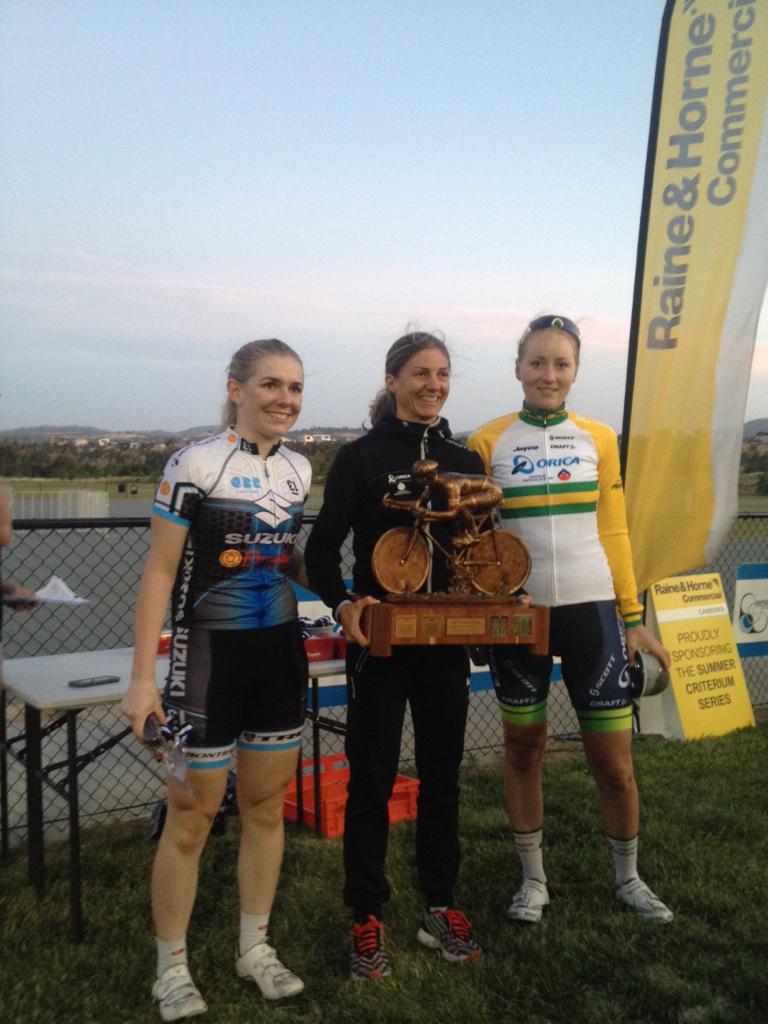 CONGRATULATIONS <a href="/AlexNicholls9/">Alex Nicholls</a> on her podium tonight at the <a href="/CanberraCycling/">CanberraCyclingClub</a> Christmas crits! #christmascrit