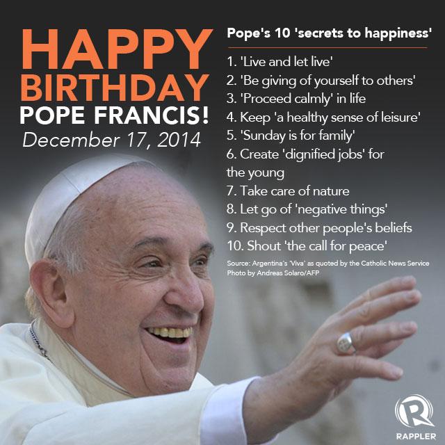 Happy Birthday, Pope Francis!

Check out Rapplers visit microsite:  