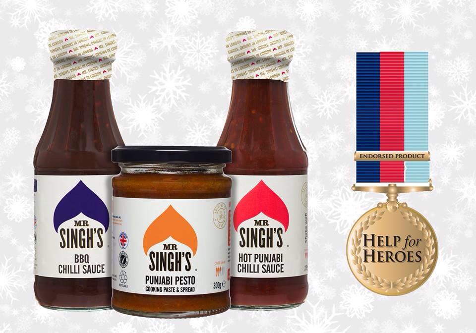 MrSinghsLDN's tweet image. LAST CHANCE! Order the @HelpforHeroes Christmas Bundle before 5pm today to receive it in time! mrsinghssauce.co.uk/products.php