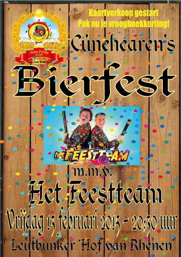 Zet hem vast in je agenda! Vrijdag 13 februari 2015 in #Rhenen. Das "Bierfest" van de <a href="/Cunehearen/">C.V. De Cúnehearen</a> met <a href="/feestteam/">F E E S T T E A M ©</a>