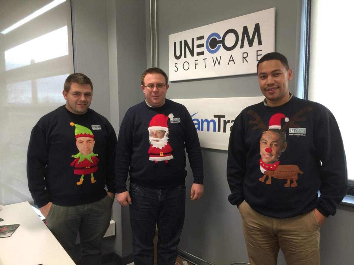 UnecomIT's tweet photo. @DockLeics #christmasjumper competition! http://t.co/bVn3l8dcuw